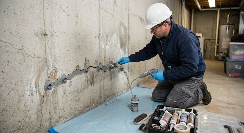 Basement Crack Repair in Hillsboro, OH