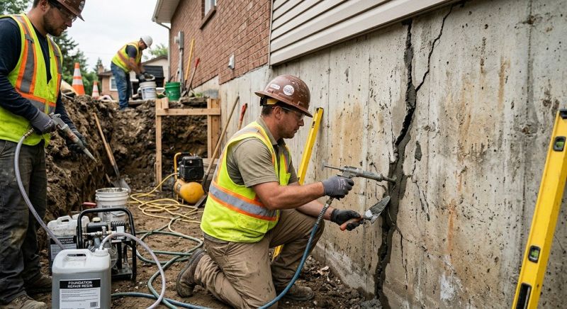 Cracked Foundation Repair in Blanchester, OH