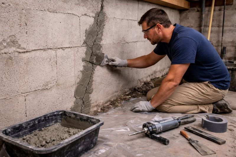 Foundation Crack Repair in Sardinia, OH