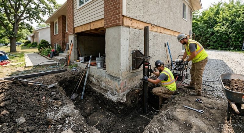 Foundation Pier Repair in Hillsboro, OH