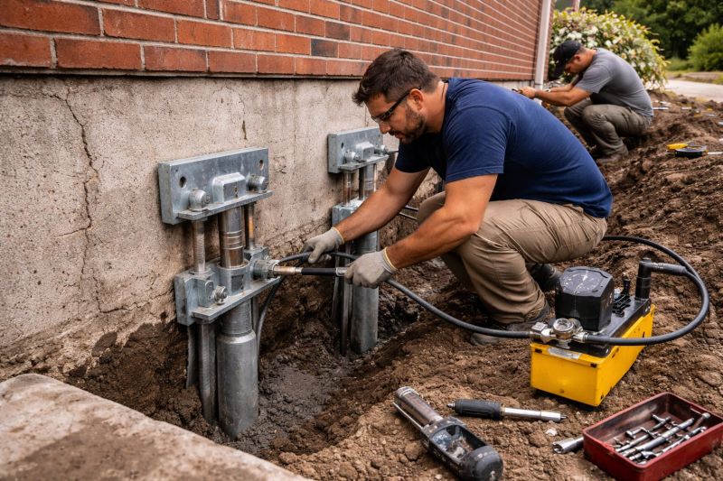 Foundation Pier Repair in Hillsboro, OH