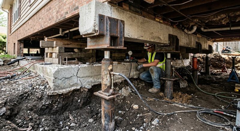 Sinking Foundation Lifting in Hillsboro, OH