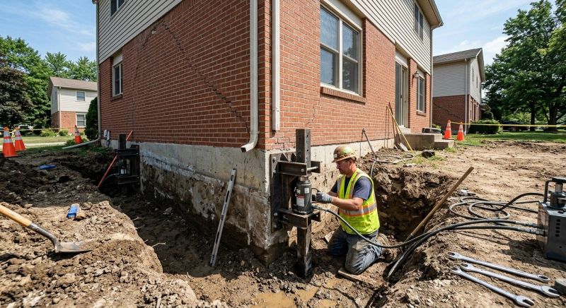 Sinking Foundation Repair in Hillsboro, OH
